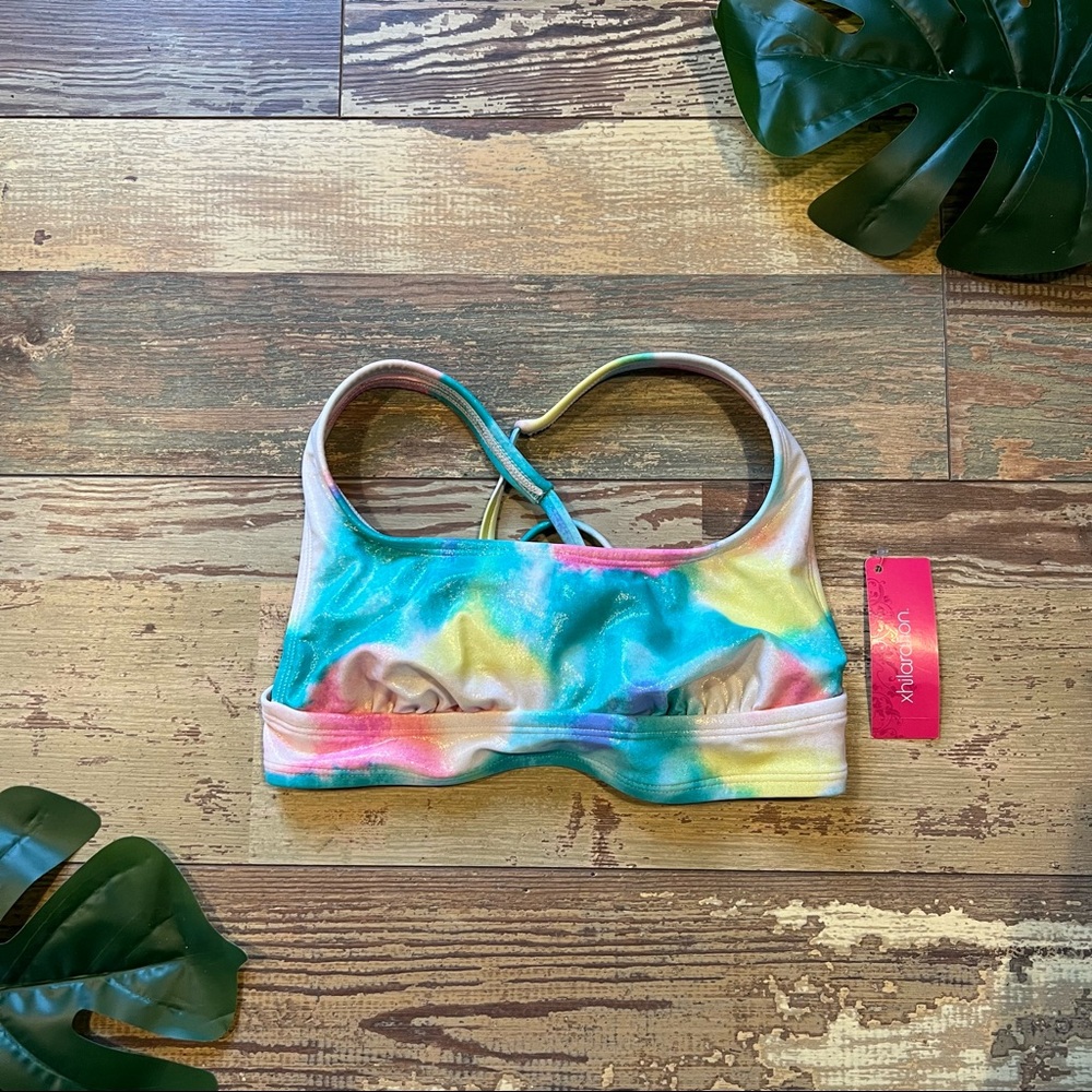 Shimmer Pastel Rainbow Print Bikini Top | Xhilaration